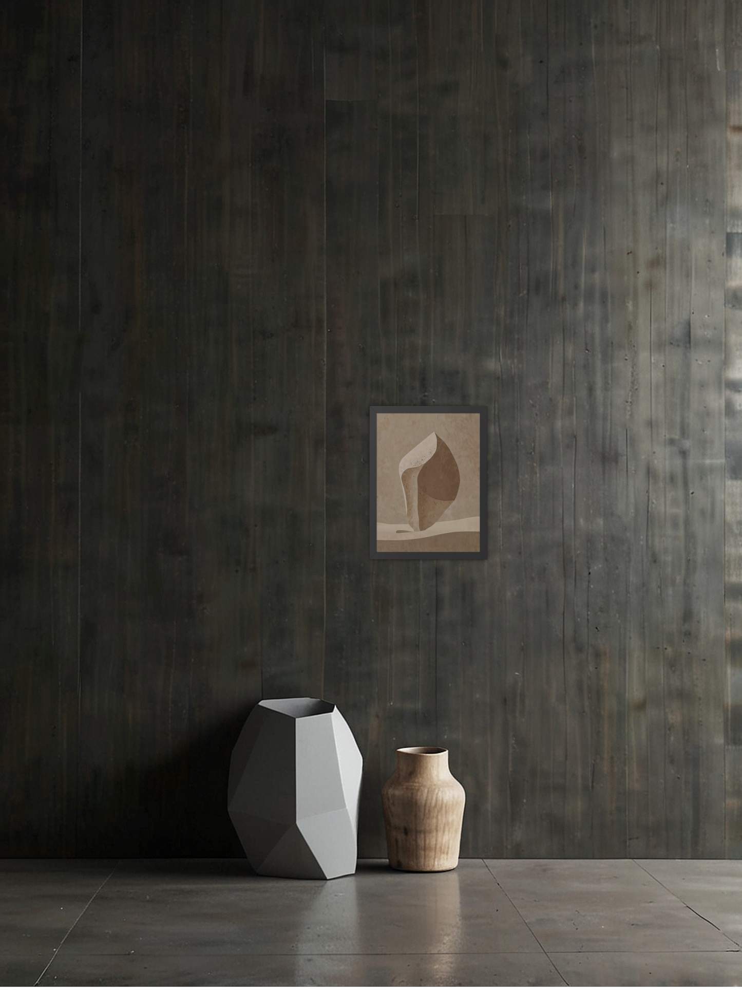 Silent Form – Minimal Abstract Framed Art Print