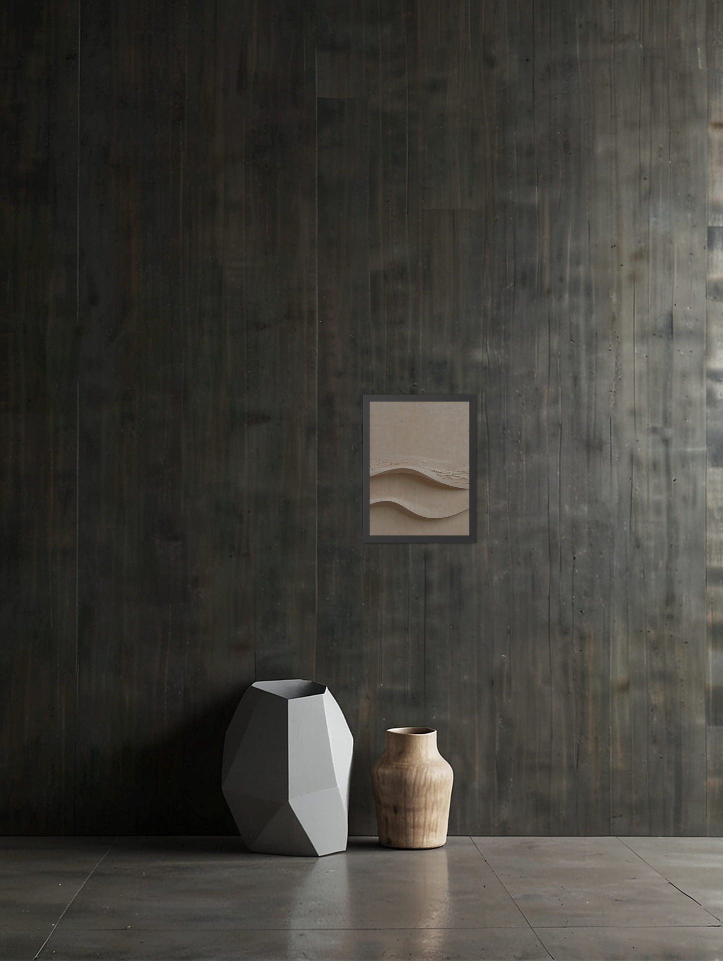 Stone Fold – Minimal Abstract Framed Art Print